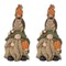 Melrose Set of 2 Stacked Gnome with Animals Tabletop Fall Harvest Figurines 11"